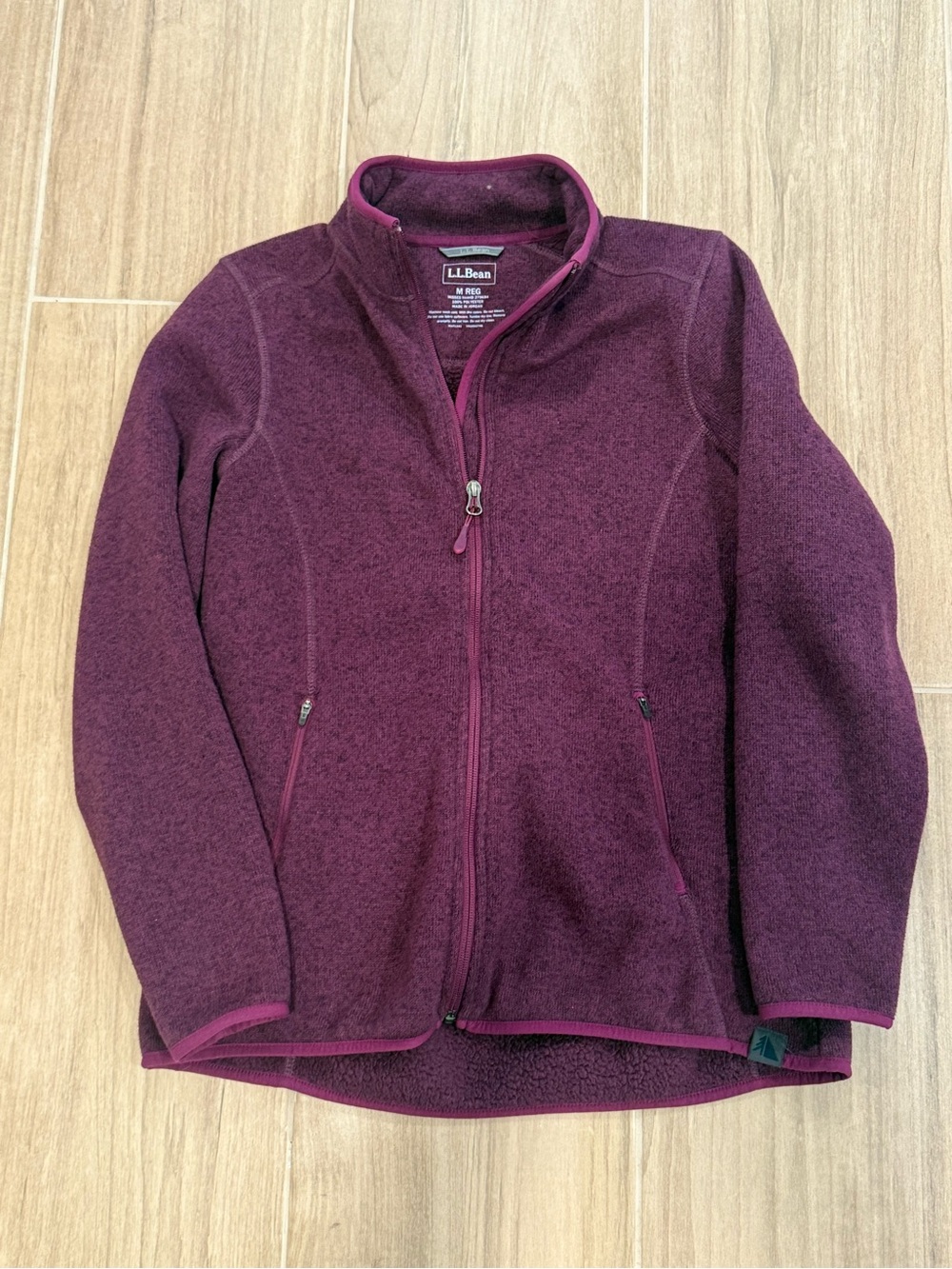 L.L. Bean women's Plum Full-Zip sweater Fleece Jacket size M like new